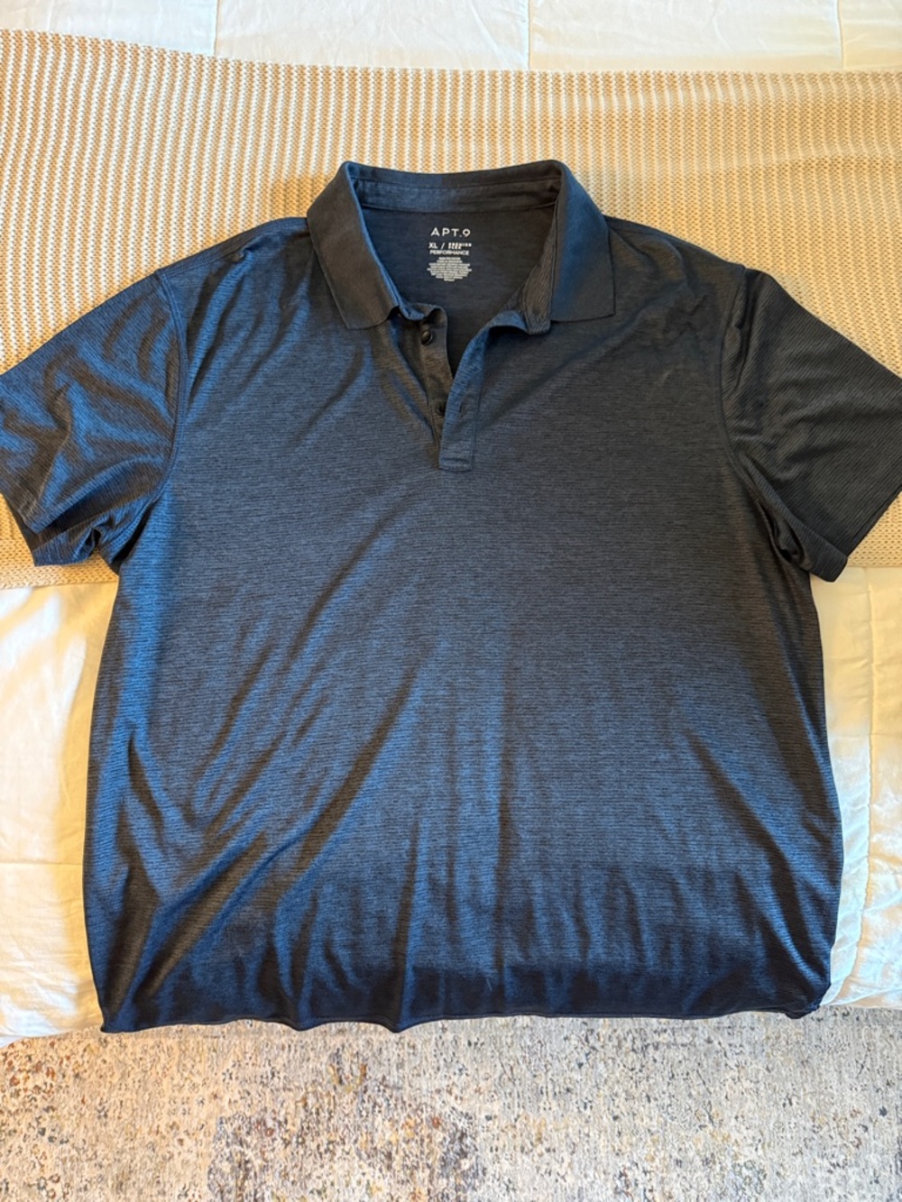 Apt. 9 Men's Heather Navy Polo